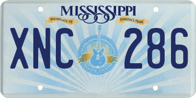 MS license plate XNC286