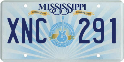 MS license plate XNC291