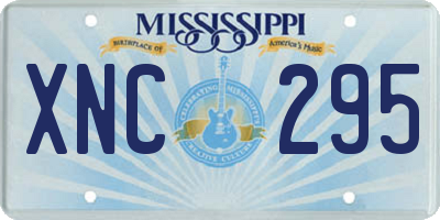 MS license plate XNC295