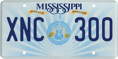 MS license plate XNC300