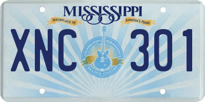 MS license plate XNC301