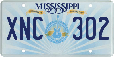 MS license plate XNC302