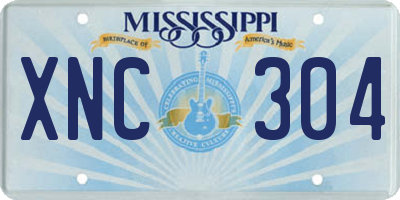 MS license plate XNC304