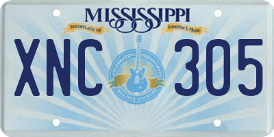 MS license plate XNC305