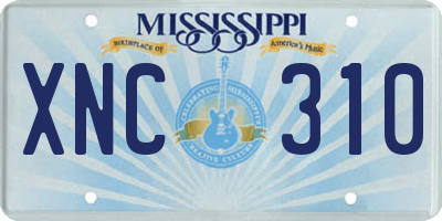 MS license plate XNC310