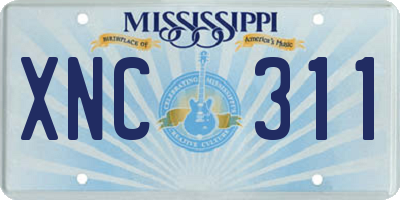 MS license plate XNC311