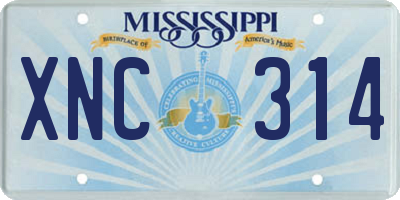 MS license plate XNC314