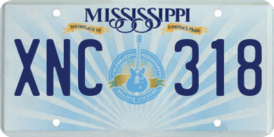 MS license plate XNC318