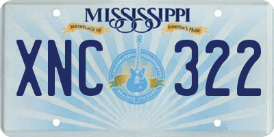 MS license plate XNC322