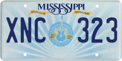 MS license plate XNC323
