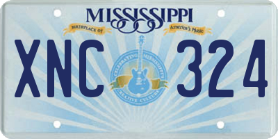 MS license plate XNC324