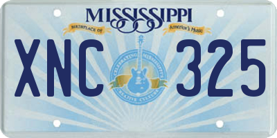 MS license plate XNC325