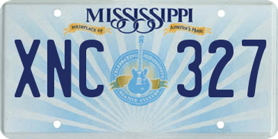 MS license plate XNC327