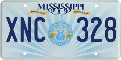 MS license plate XNC328