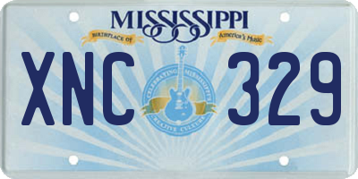 MS license plate XNC329
