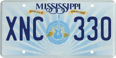 MS license plate XNC330