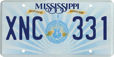 MS license plate XNC331