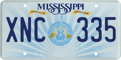 MS license plate XNC335