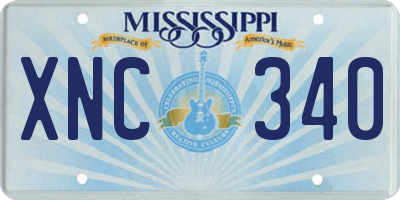 MS license plate XNC340