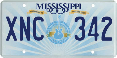 MS license plate XNC342
