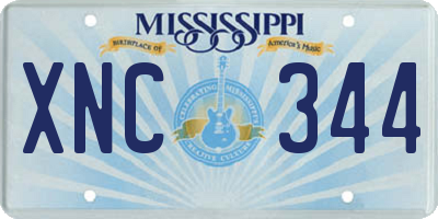 MS license plate XNC344