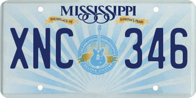 MS license plate XNC346