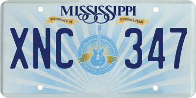 MS license plate XNC347