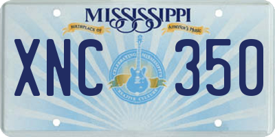 MS license plate XNC350