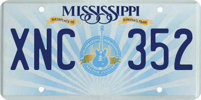 MS license plate XNC352