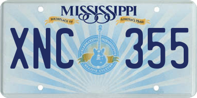 MS license plate XNC355