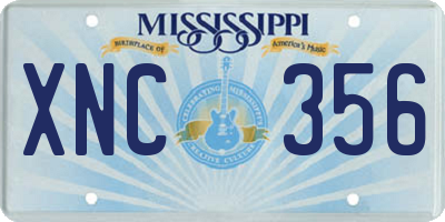 MS license plate XNC356