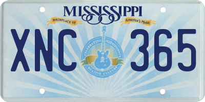 MS license plate XNC365