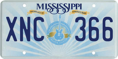 MS license plate XNC366