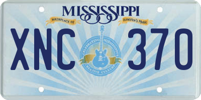 MS license plate XNC370