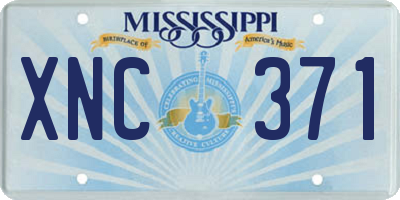 MS license plate XNC371