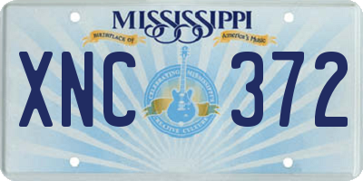 MS license plate XNC372