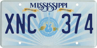 MS license plate XNC374