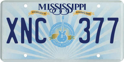 MS license plate XNC377