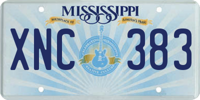 MS license plate XNC383