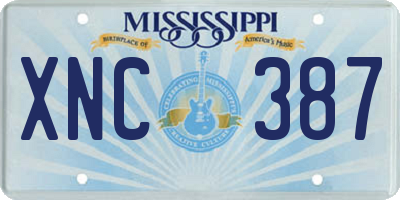 MS license plate XNC387