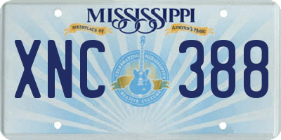 MS license plate XNC388