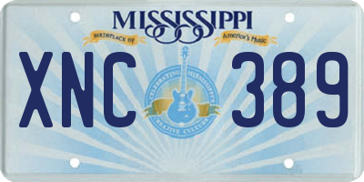 MS license plate XNC389