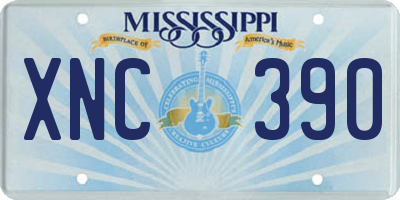 MS license plate XNC390