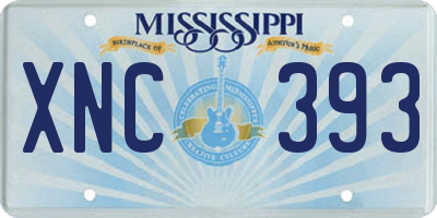 MS license plate XNC393