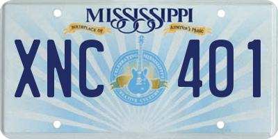 MS license plate XNC401