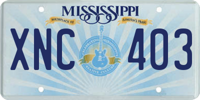 MS license plate XNC403