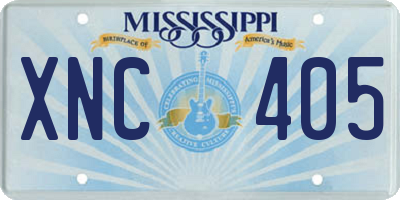 MS license plate XNC405