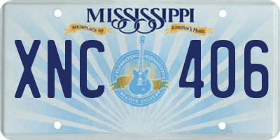 MS license plate XNC406