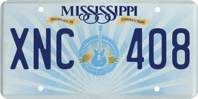 MS license plate XNC408