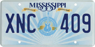 MS license plate XNC409